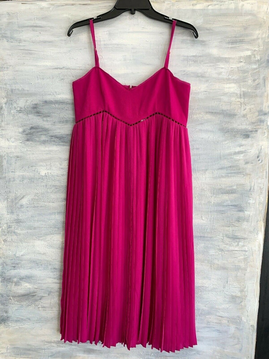 NEW! TRINA TURK 'Vereda' V-Neck Pleated Midi Dress, Velvet