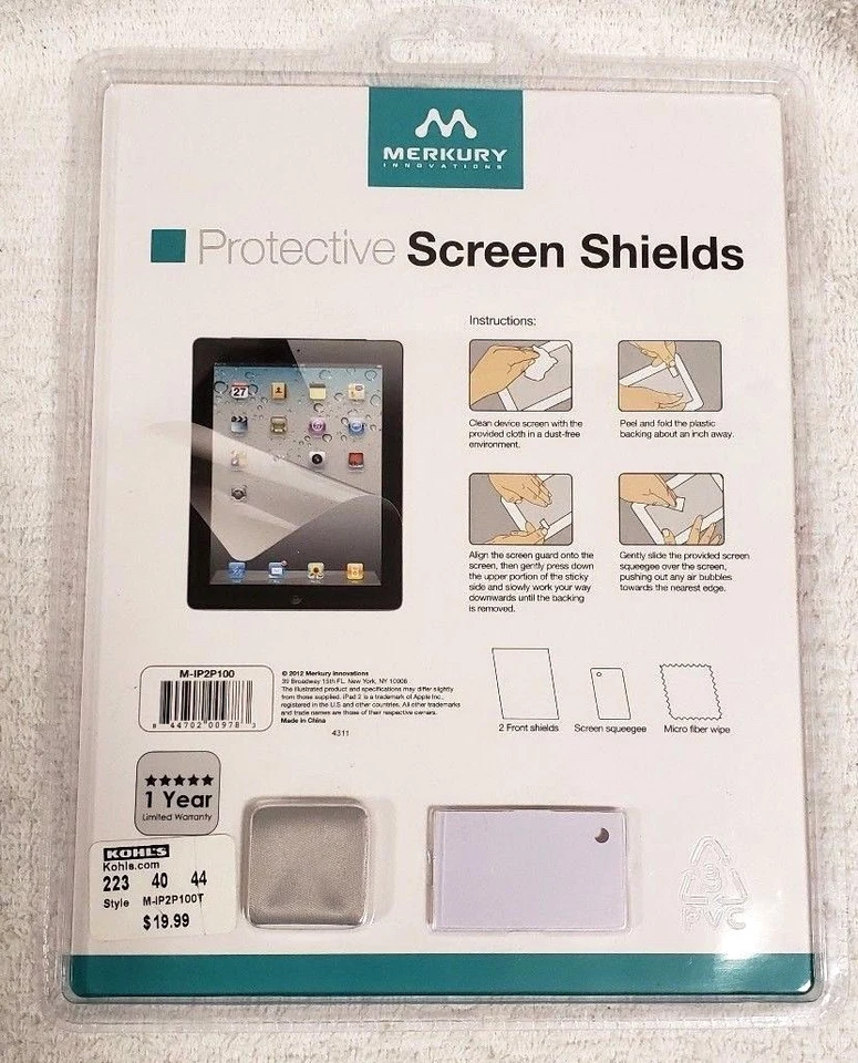 Merkury Innovations Protective Screen Shields 2 Pack Of Ipad 2 Protection sealed - Image 2 of 2