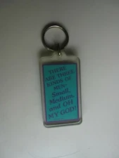 Vintage Retro Kalan THERE ARE THREE KINDS OF MEN Novelty Keychain BIS