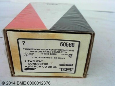 #ad 2 T amp; B Pressure Cable Connector 60568 Two Way Connector 400 Mcm 94H $29.00