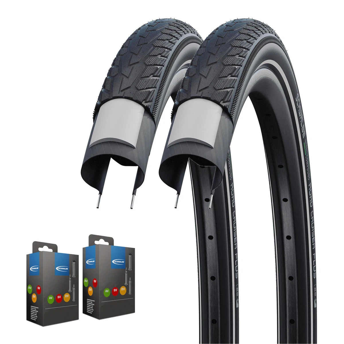 Pneu Schwalbe RoadCruiser 28x1,25 (32-622) + Chambre à Air - Kit Noir - Neuf
