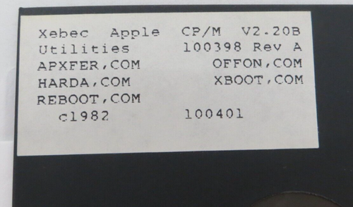 5.25" Floppy Disk Xebec Apple CP/M V2.20B Utilities vintage computer software - Afbeelding 2 van 3