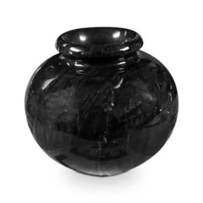 Vase Skulptur aus schwarzem Marmor Blumenständer innen Marble Flowers Vase H. 7 cm