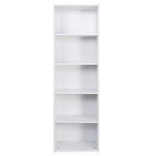 5-Tier Open Shelf Bookshelf Storage White Display Room Divider For Home Office