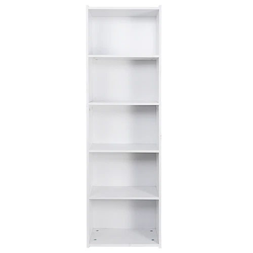 5-Tier Bookcase with Storage Open Shelf for Home Office Display Black/White - Picture 6 of 21