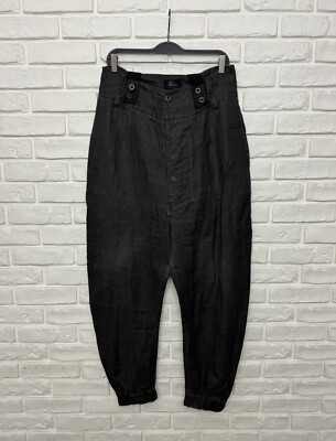 Men's LOST & FOUND RIA DUNN 100% Ramie Pants Carrot Trousers Suspenders Size S
