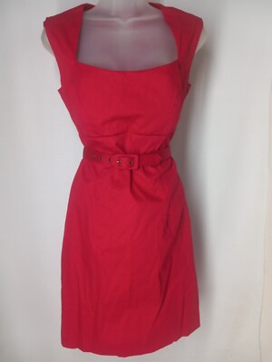 Maurices Sleeveless Midi Dress Women's Size 5/6 Red w/Belt Zip