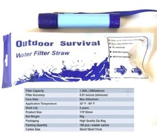 2X Personal Portable Water Filter Straw Filtration Purifier For Outdoor Survival