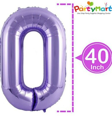 40 Inch Purple Number Balloon – Giant Foil Mylar Helium Balloon For Birthdays & Anniversaries – Reusable Party Decorations