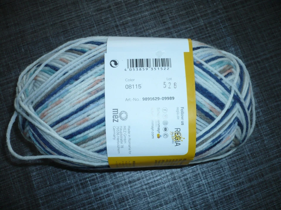 Schachenmayr Regia Snow Color 8-fädig Sockenwolle Farbe 08115 Partie 526 - Bild 2 von 2