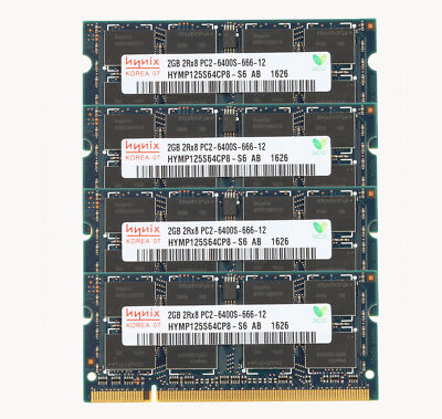 Hynix DDR2 SO-DIMM Laptop RAM - 4GB 800MHz PC2-6400S Memory Module (2 Module Lot) | Lifetime Warranty