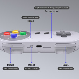 2.4G Switch Online SNES Controller for Super NES PC Switch 1 Switch 2 SNES SFC