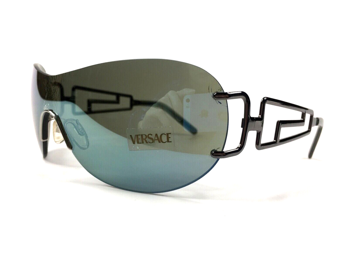 VERSACE VINTAGE GREEK KEY TEMPLES GOGGLE SUNGLASSES EYE 