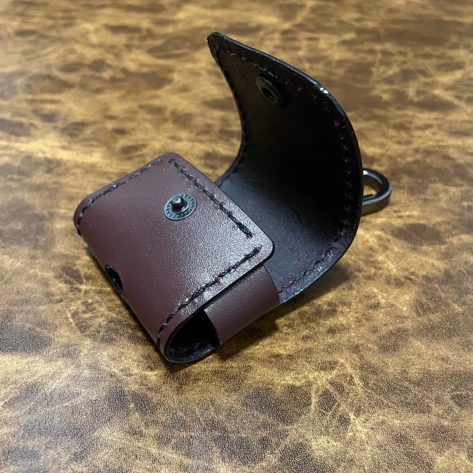 Red handmade leather case for AirPods 1 generation and AirPods 2 generation. - Image 2 of 4