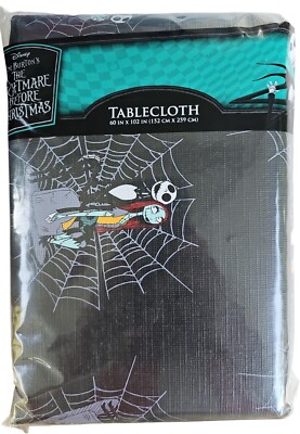 The Nightmare Before Christmas Tablecloth 60 x 102 Inch Spiderwebs