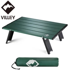 VILLEY Rectangular Mini Folding Beach Table Ultralight Aluminum Side Table w/Bag