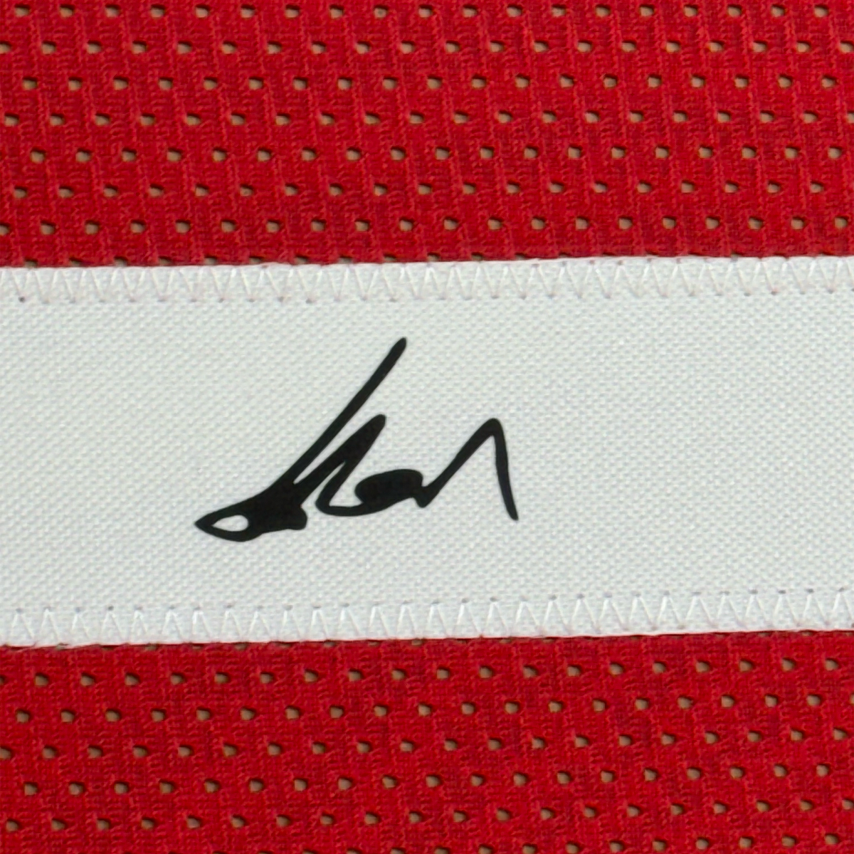 Framed Facsimile Autographed Yao Ming 33x42 Red Reprint Laser Auto
