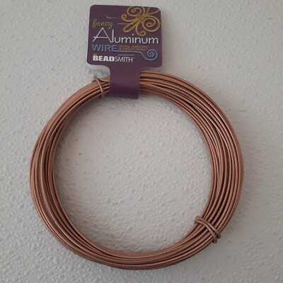 Beadsmith Fancy Aluminum Craft Wire 12 Ga Round Embossed 39 Ft Copper Color