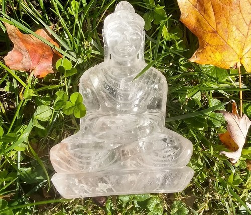 Large Natural Quartz Crystal Shakyamuni Buddha Statue Jaipur India CH88 - Picture 6 of 6