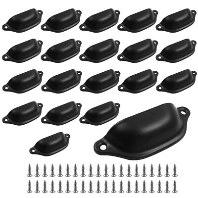 20pcs Antique Cup Drawer Pulls Black Bin Cup Pulls Knobs Cabinet Pull Handles...