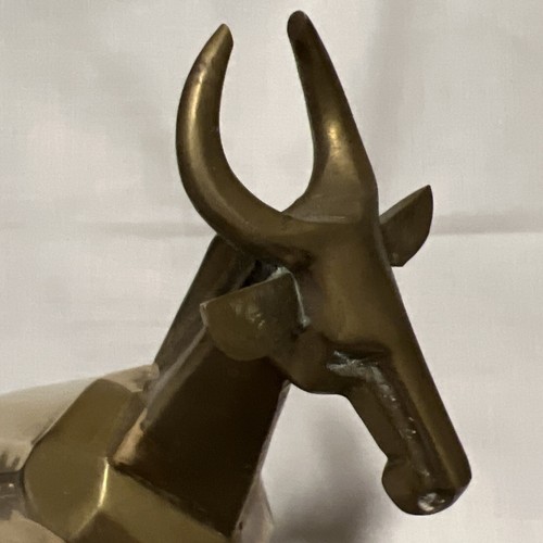 Dolbi Cashier Brass Bull Steer Antelope Sculpture - Picture 2 of 15