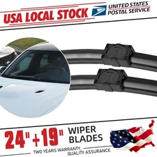 High Quality 24" + 19" Windshield Wiper Blades OEM Quality Side Lock Bracketless