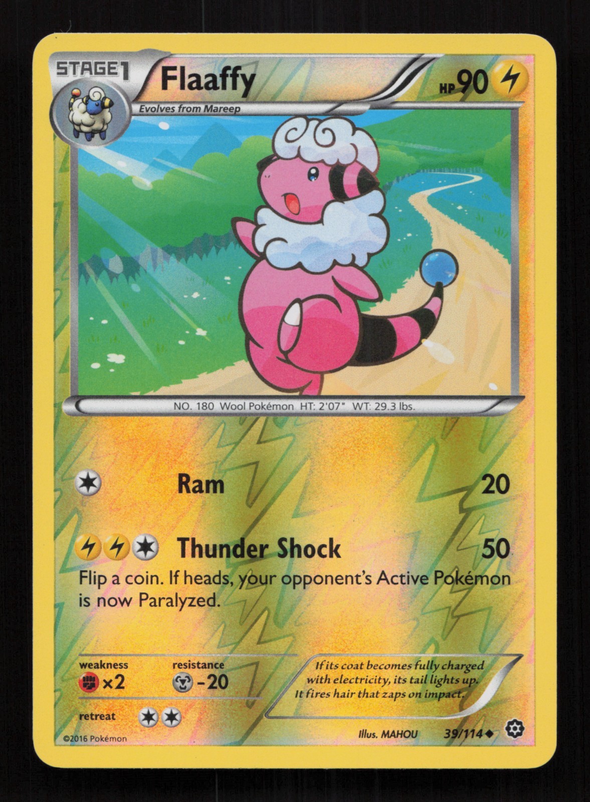 Flaaffy - 39/114 - Steam Siege - Reverse Holo NM