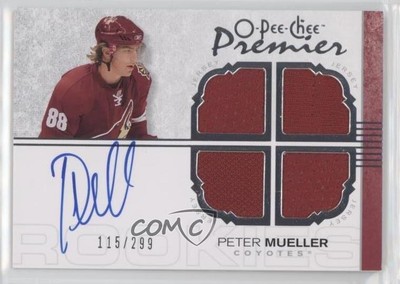 2007 O-Pee-Chee Premier Quad Memorabilia /299 Peter Mueller #145 Rookie Auto RC