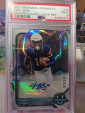 2021 Bowman University Jeff Sims Chrome Prospects Auto Lava Refractor /199