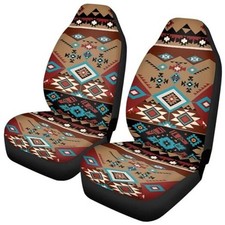 Car Seat Covers Front Seats 2 Piece Native American Car Decor Geometric Navajo