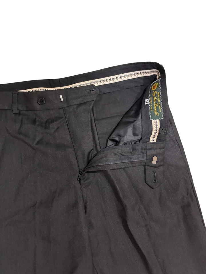 Pantalones de vestir Loro Piana para hombre 34x33 negros Tasmania Super 120s lana Italia Foto 4 de 4