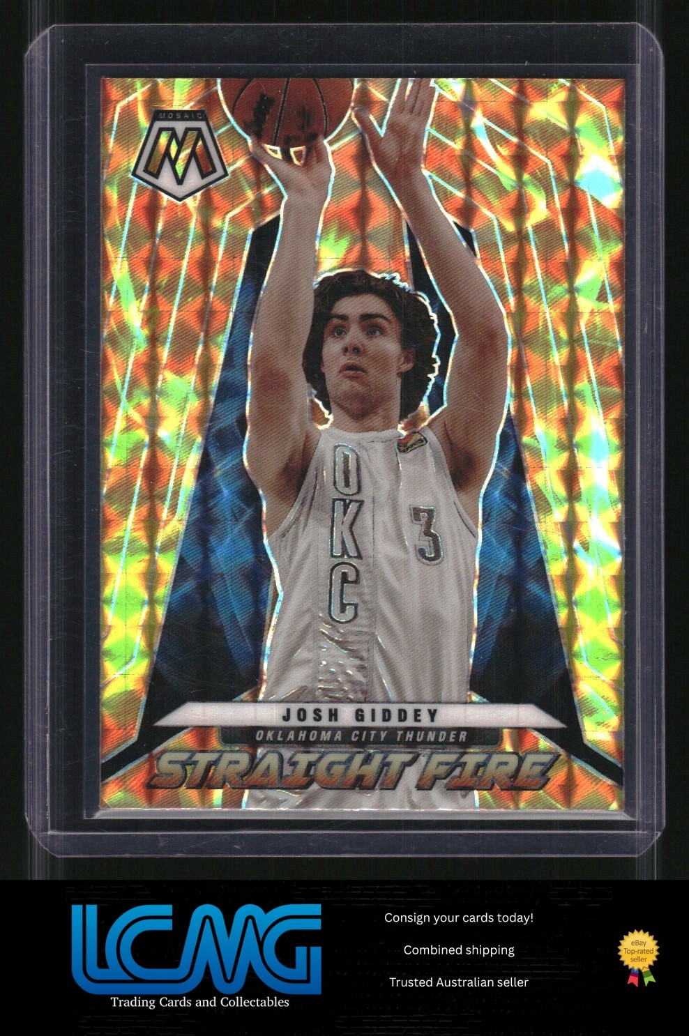 2021-22 Panini Mosaic #10 Josh Giddey Straight Fire Y5C