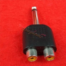 New 1Pcs MONO Plug to dual 2× Female Jack Splitter 1/4" 6.35mm *lg