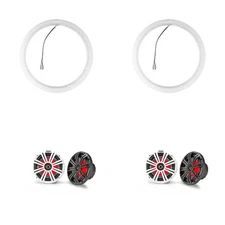 Kicker ( 2 Pair ) 45KM84L 8" LED Marine Speakers & 47KLSR8 8-Inch LED Spacer ...