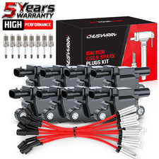 8x High Performance Ignition Coil Spark Plug Wire For Chevy Gmc 5.3 6.2l