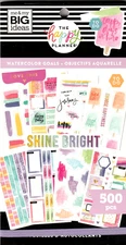 Happy Planner WATERCOLOR GOALS 500 Pieces BRAND NEW 30 Pages of Stickers