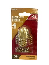 ACE Bright Brass Decorative Corner Protectors 4-Pack for Cabinets Boxes Chests