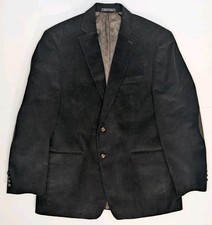 Chaps Corduroy Jacket Mens 42R Dark Brown Sport Coat Elbow Patches Paisley Liner