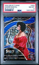2024 PANINI SELECT WWE BLUE WAVE #203 SHERRI MARTEL 16/49 PSA 8