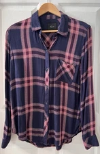Rails Hunter Plaid Admiral Cranberry Button Down Shirt Women Sz S Chico Petite
