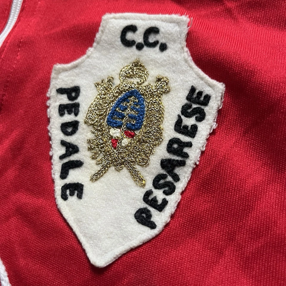 Kids Cycling Jersey Vintage Size Age 8 Red Italian Chain Stitching Lama - Image 4 of 4