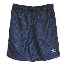 Umbro Boy's Soccer Shorts Checkerboard Navy Size Medium 8/10 