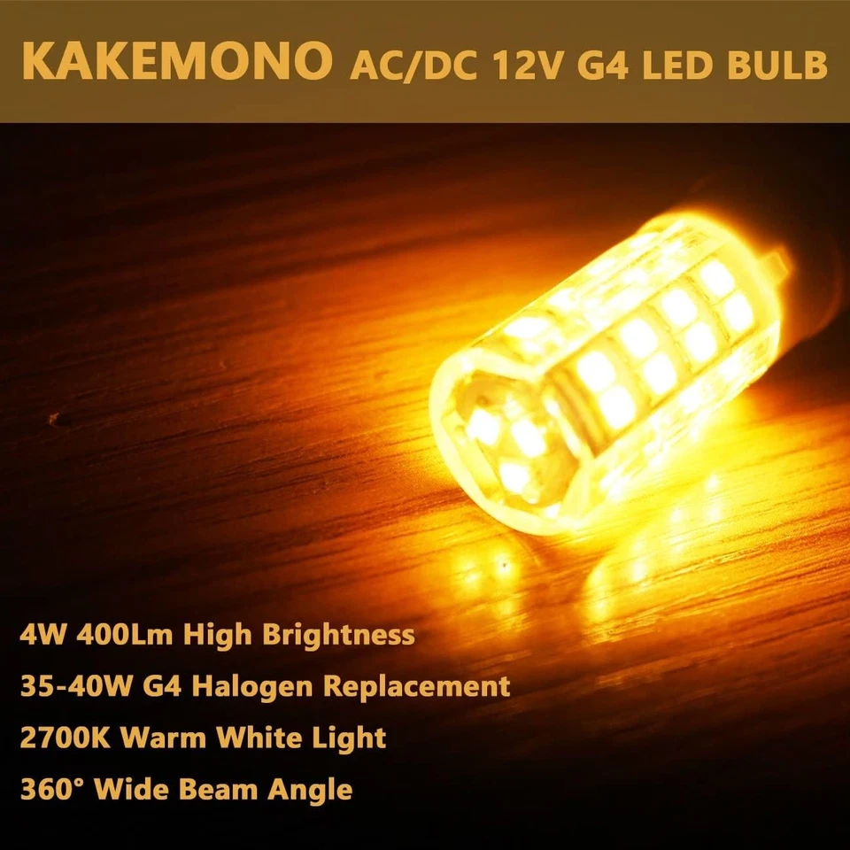 G4 LED Bulb 4W 2700K Warm White bi-pin T3 JC Type 12VAC/DC 40W Halogen Equivalen - Image 3 of 4