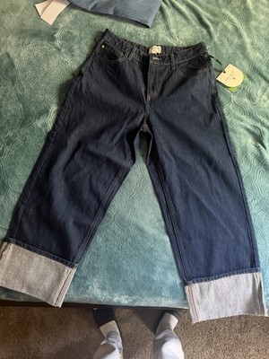 NEW Kate Spade Target High-Rise Straight Leg Jeans Wide Cuff Dark Wash
