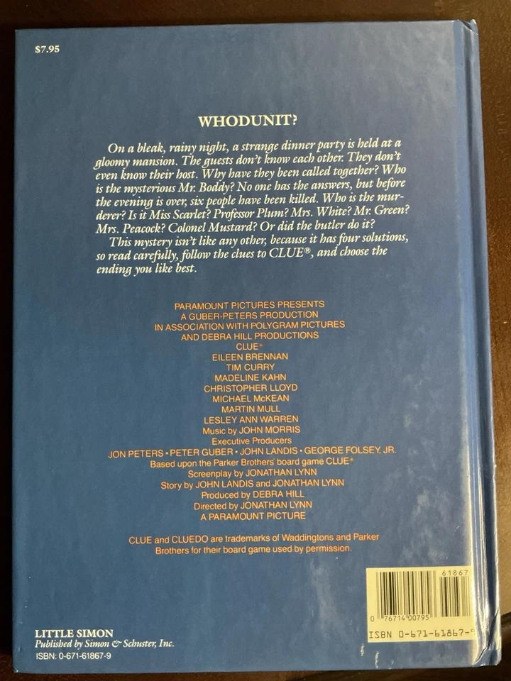 RARO DE COLECCIÓN - Clue The Storybook 1985 libro de tapa dura - antiguo - pista 1985 Foto 2 de 3