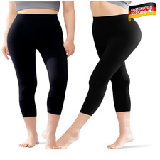 Damen Baumwollleggings knielang 3/4 Länge 2er-Pack in verschiedenen Farben