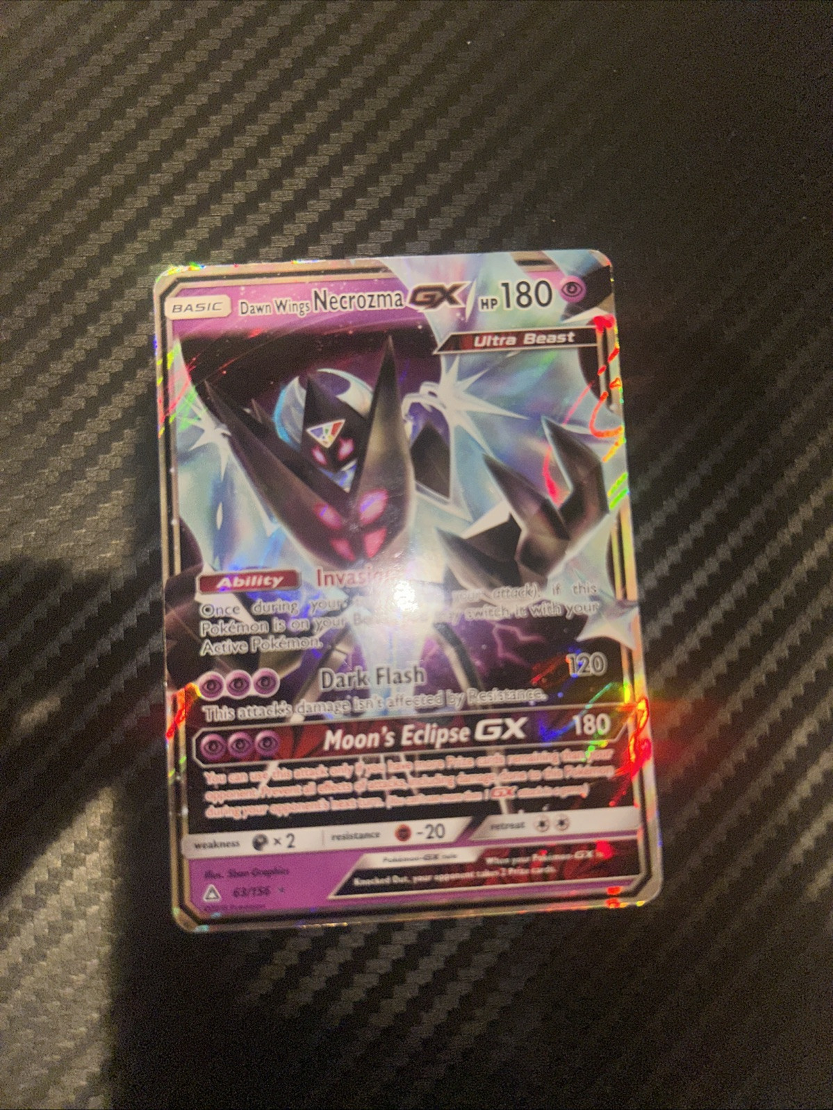 Dawn Wings Necrozma GX 63/156 Sm-Ultra Prism Holo