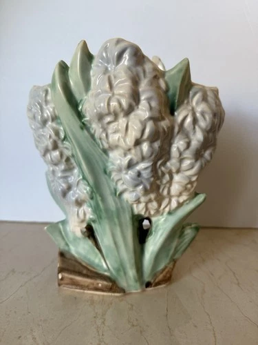 Vintage Pottery McCoy Lilac Flower Vase 8.25 Inches