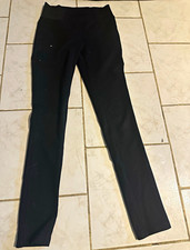 Women's Black Solid Straight Leg Dress Pants Regular Size S Pre-Owned Exc