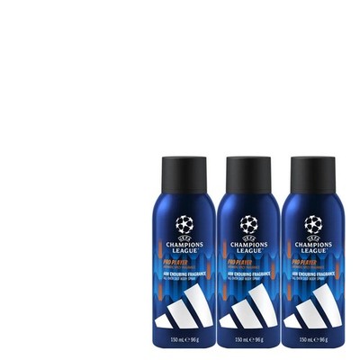 3x150ml adidas Deospray Champions League Pro Player 48H Aromatic Spicy Fragrance